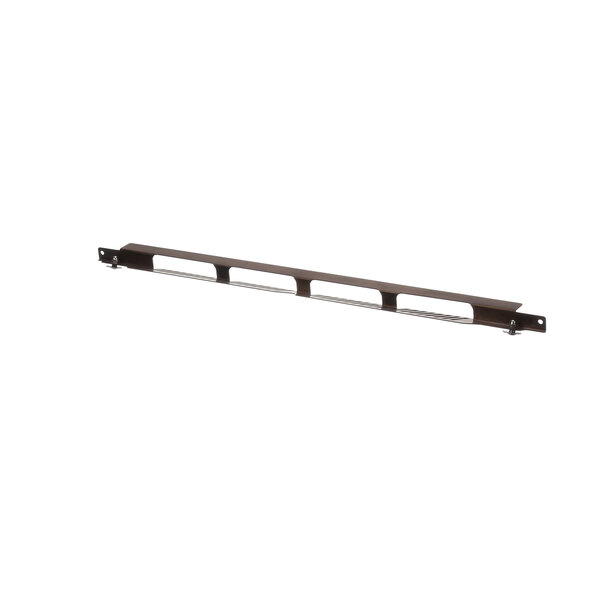 A metal bar with holes and a long handle.