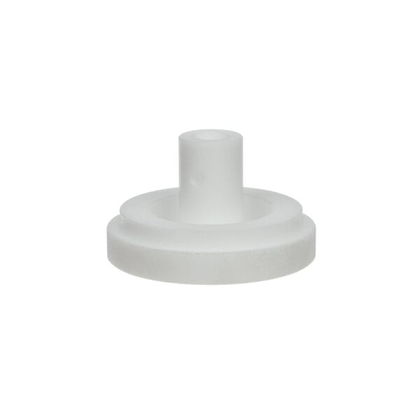 A white plastic round thrust bearing cap with a hole.