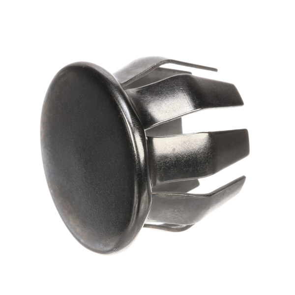 A black metal Hobart plug button.