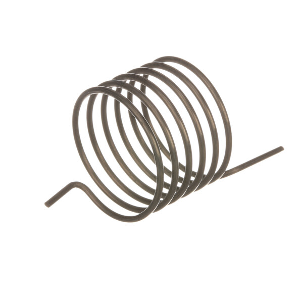 A close-up of a metal spiral coil with a wire on it.