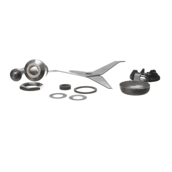 A Skyfood complete cutting unit including a blade, screw, nut, and washer.