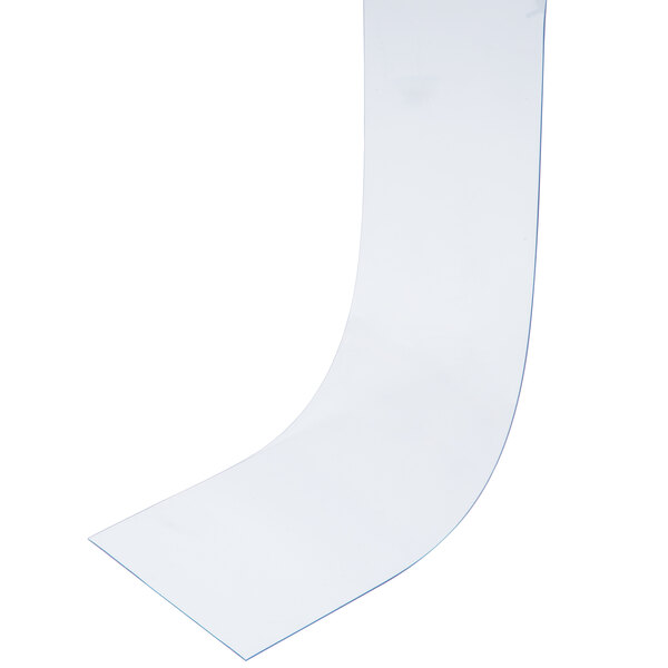 A white plastic Kason strip curtain with a curved edge.