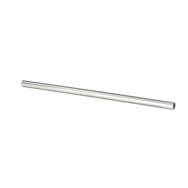 A stainless steel long metal tube with a handle on a white background.
