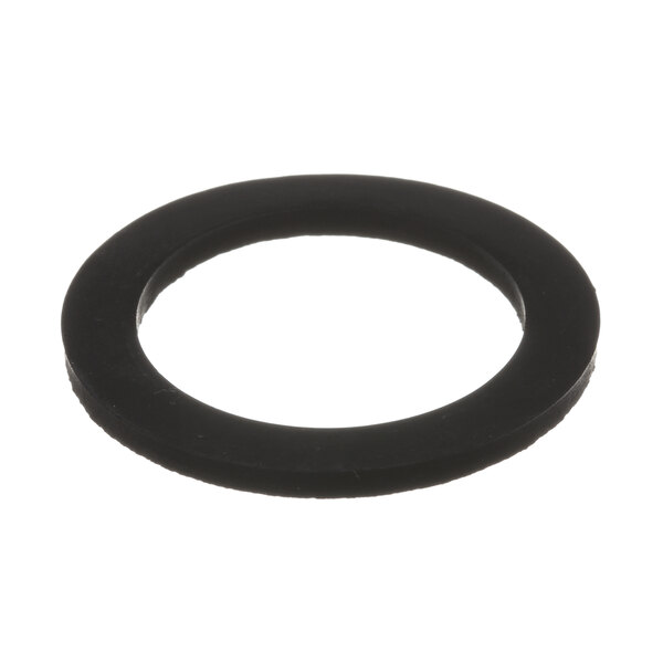 A black round washer with a white background.