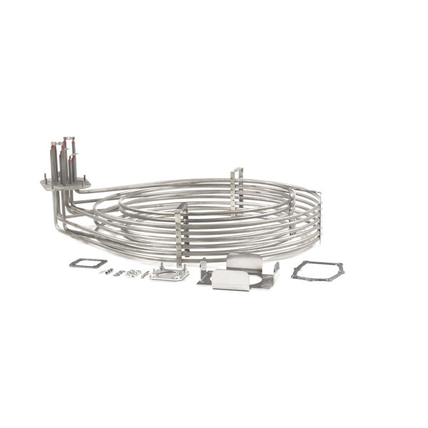A stainless steel Alto-Shaam heating element with metal parts.