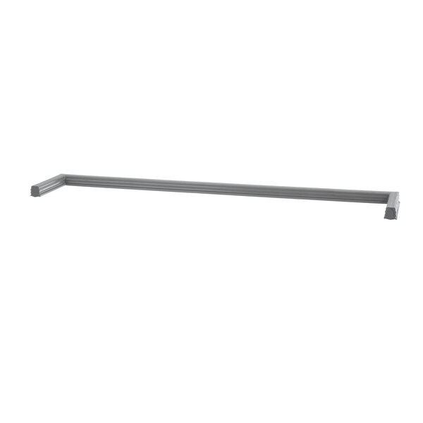 A metal bar with a long rectangular gray gasket on it.
