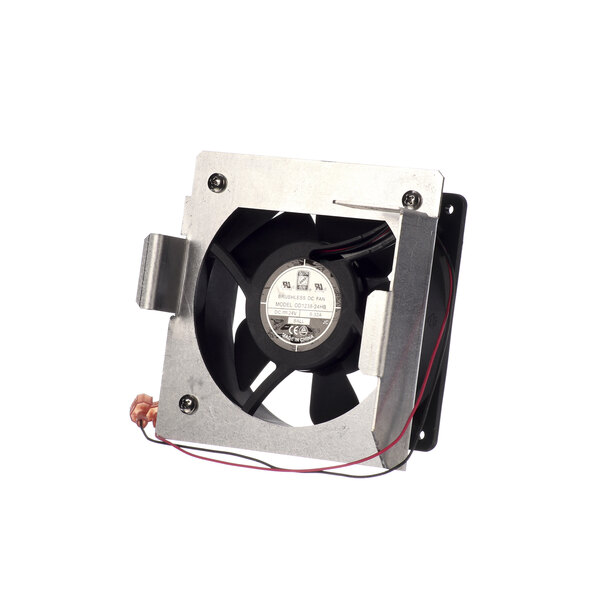 A Blodgett 54393 metal cooling fan with wires attached.