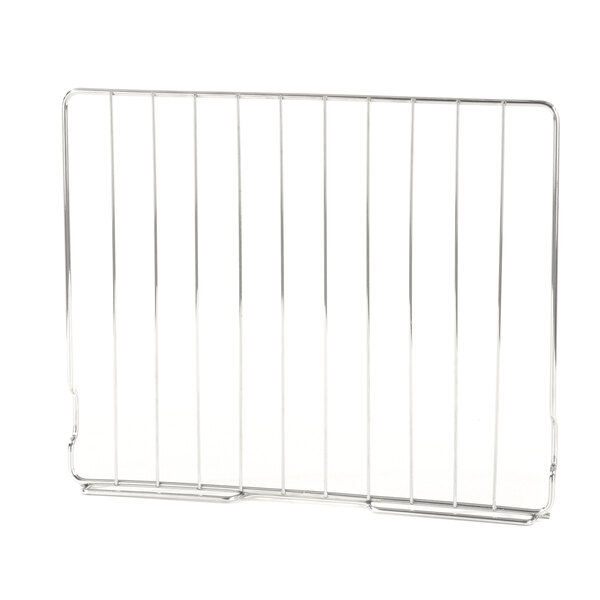 A Moffat metal wire oven rack with four bars on it.
