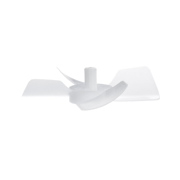 A white plastic Frigidaire Commercial fan blade propeller.