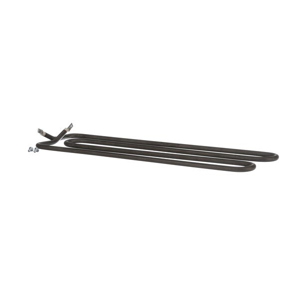 A pair of black metal rods with a black electrical cord.