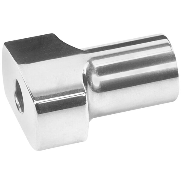 A silver metal square-threaded knob for a Carpigiani soft serve machine.