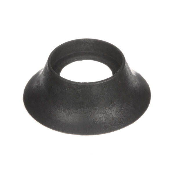 A black plastic ring with a hole in the middle.