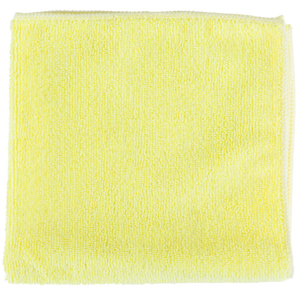 A close-up of a yellow Unger SmartColor microfiber cloth.