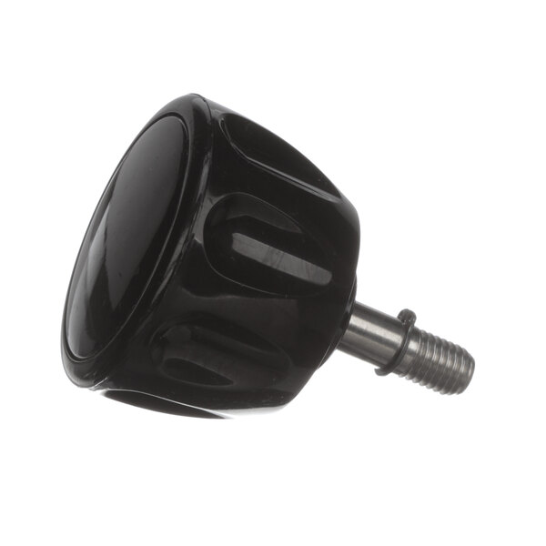 A black Globe M00312 Chute Support knob with a screw.