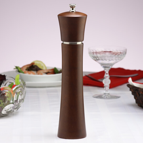 A close up of the Chef Specialties Pueblo pepper mill on a table.