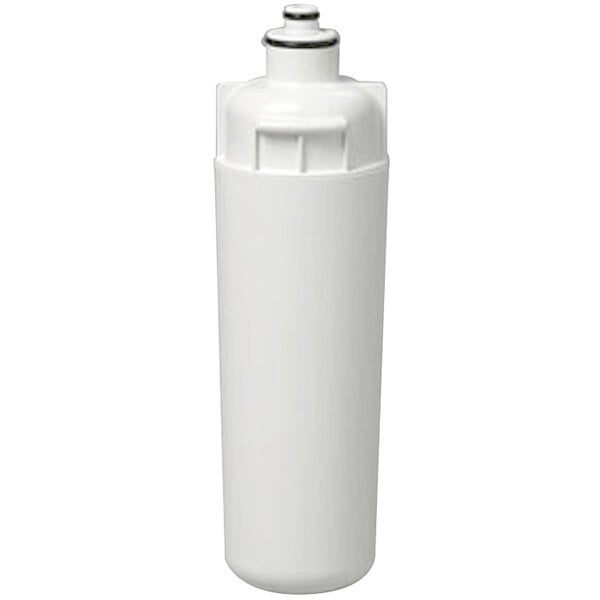 A white plastic 3M water filter cartridge.