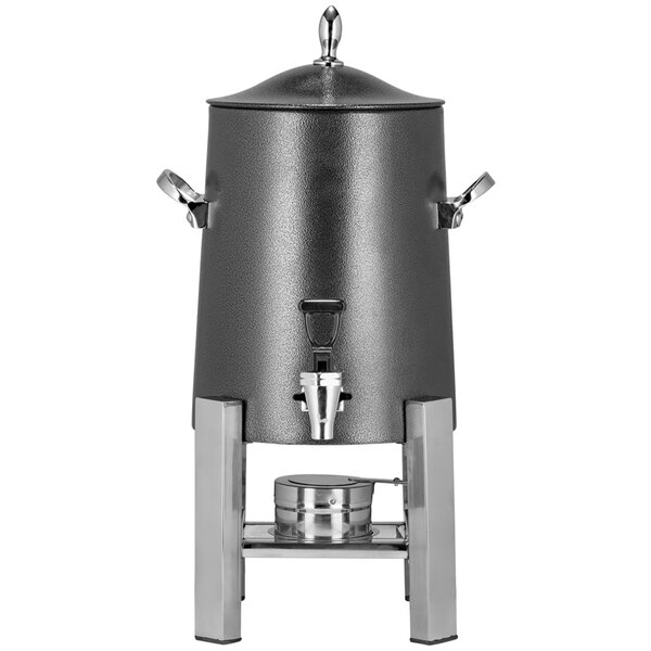 A Bon Chef stainless steel coffee chafer urn with a silver lid.