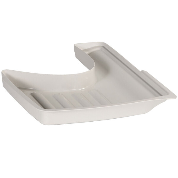A white plastic tray with a curved top and handle for a Berkel X13 Series slicer.