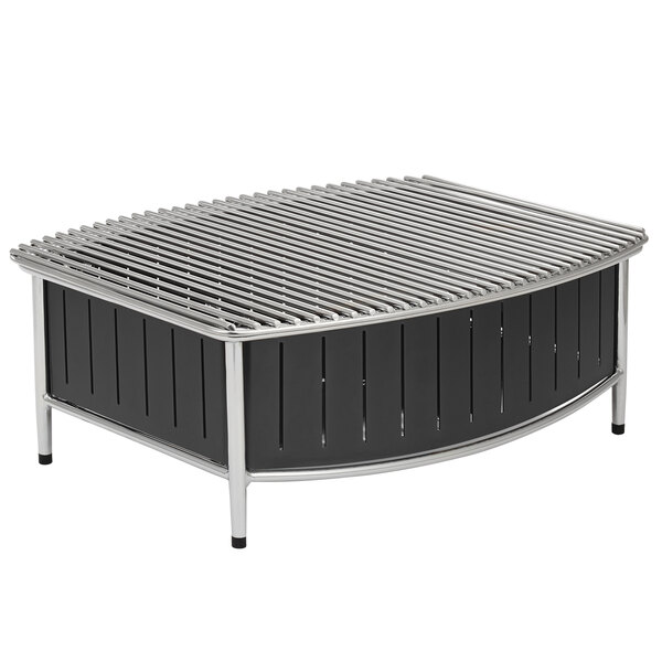 A black and silver rectangular Vollrath buffet station with a wire grill.