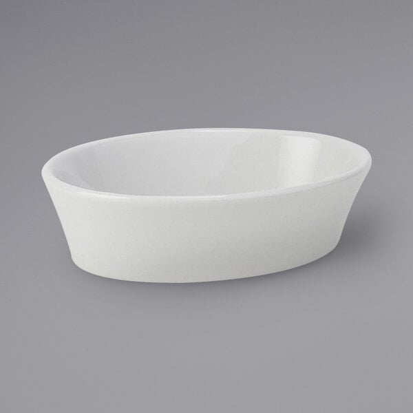 A white oval bowl.