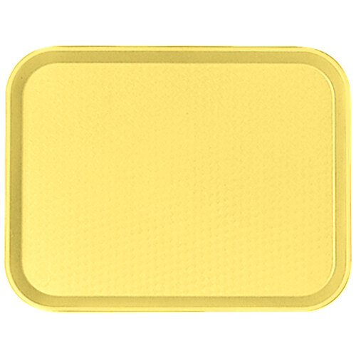 A yellow rectangular Cambro fast food tray.