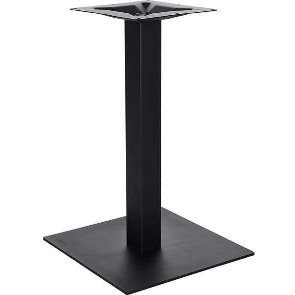 A black metal BFM Seating square table base.