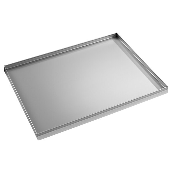 An Axis aluminum tray with a rectangular silver design.