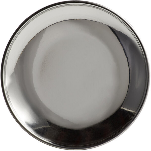 A stainless steel World Tableware micro dish.