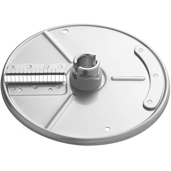 An AvaMix Julienne Disc for 1 hp Food Processors with a circular metal design and a nut.