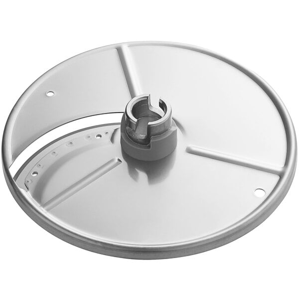 AvaMix 5/32" slicing disc for food processors with a hole in the center.