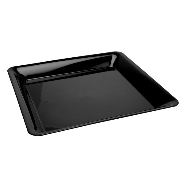 A black square Fineline polypropylene platter.