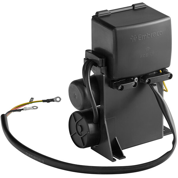 An Avantco start component, a black electrical box with wires and a cable.