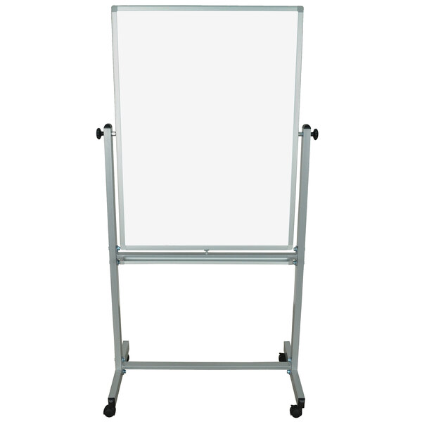 A Luxor white board on a stand with a metal frame.