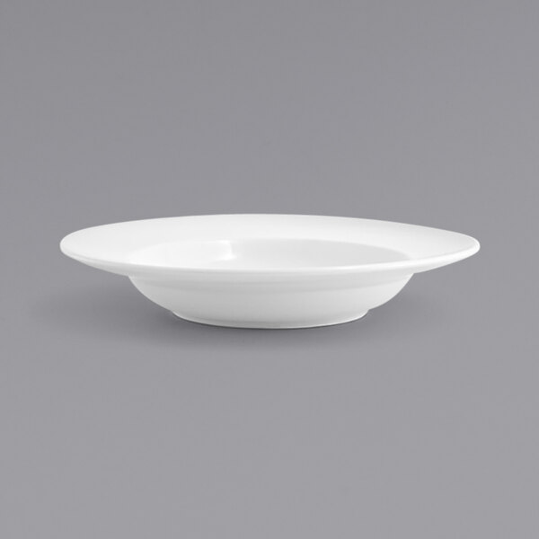 A white Front of the House porcelain bowl with a wide rim.
