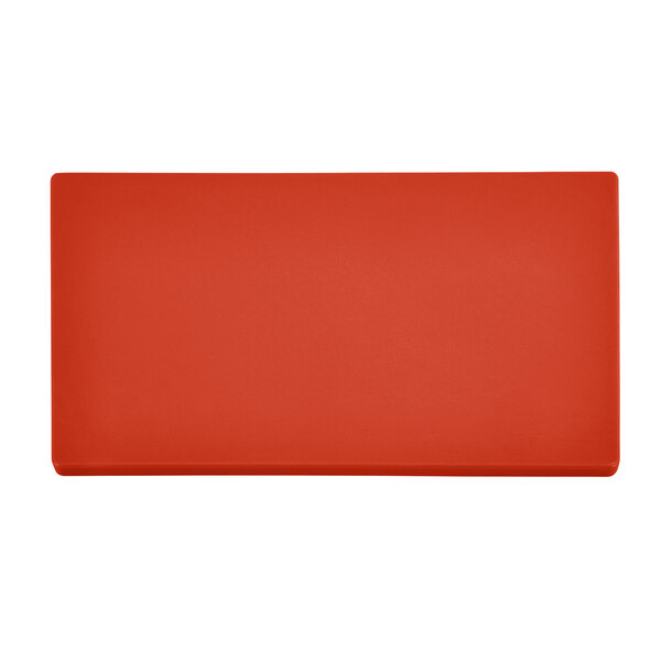 A red rectangular object on a white background.