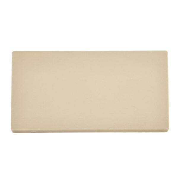 A rectangular brown cutting board with a white background.