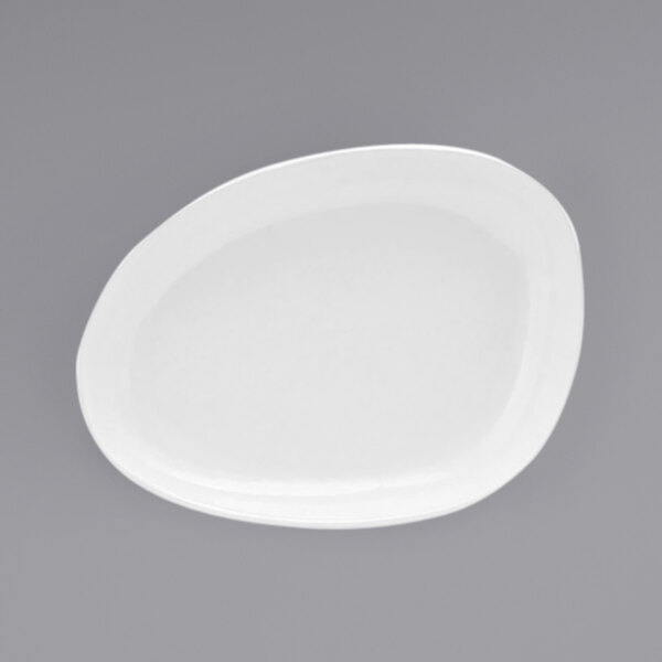 A white Front of the House porcelain oval plate.