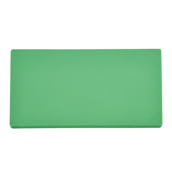 A green rectangular Vollrath cutting board.
