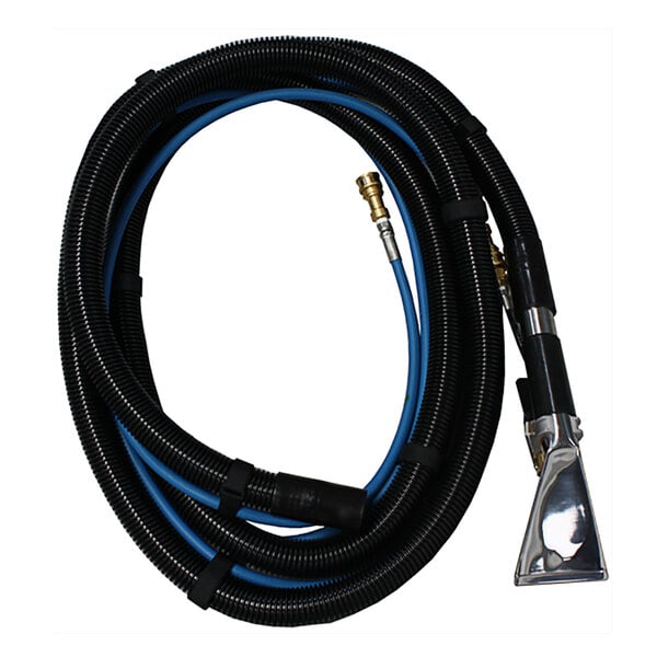 A black and blue hose with a silver tip for Sandia 2 and 3 gallon spot extractors.