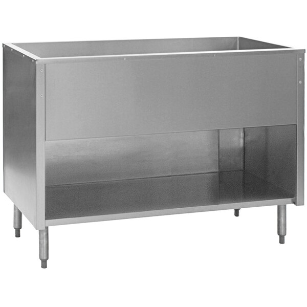 An Eagle Group stainless steel ice-cooled cold food table with an enclosed base on a counter.