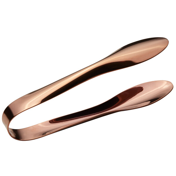 Bon Chef rose gold stainless steel tongs with a hollow cool handle.