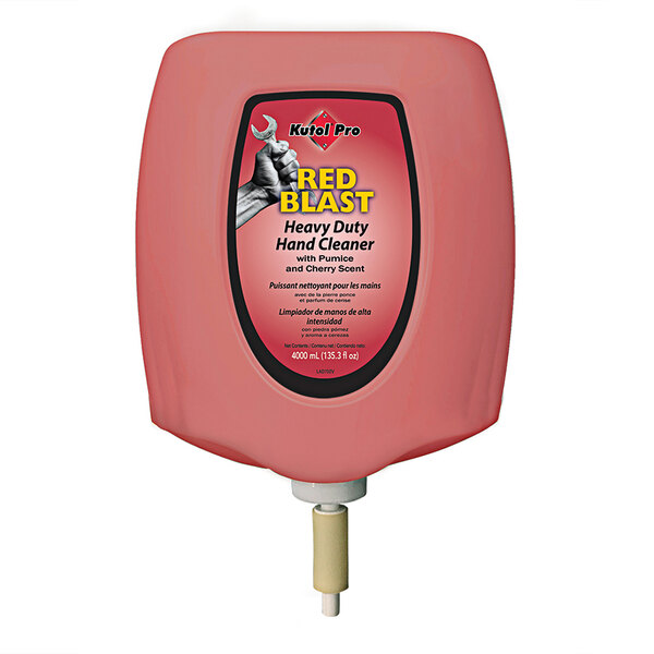 A red Kutol Pro hand cleaner cartridge with a pink label.