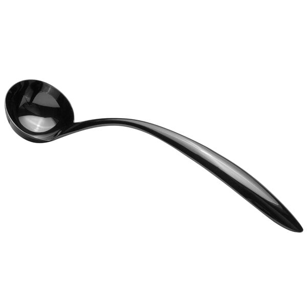 A Bon Chef black stainless steel ladle with a hollow cool handle.