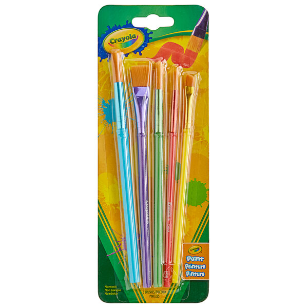 A package of Crayola 5-assorted color paint brushes.