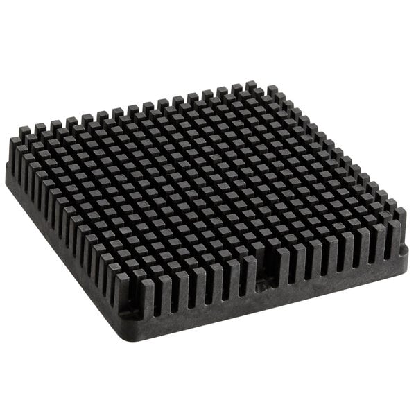 A black square Vollrath push block with small squares on it.