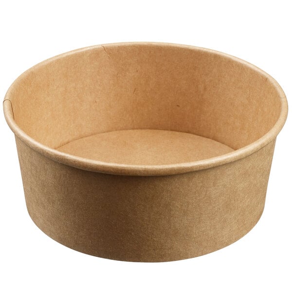 A brown paper container with a white background.
