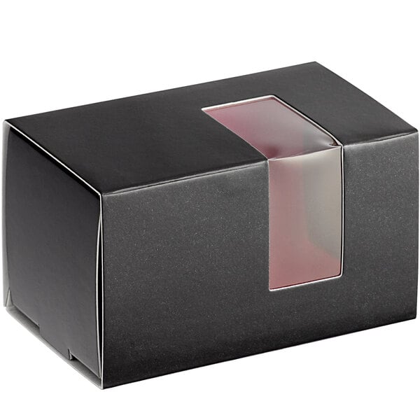 A black box with a clear window.