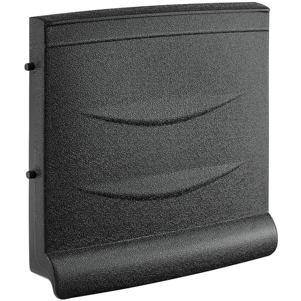 An Avantco black plastic door for an undercounter ice machine with a handle.