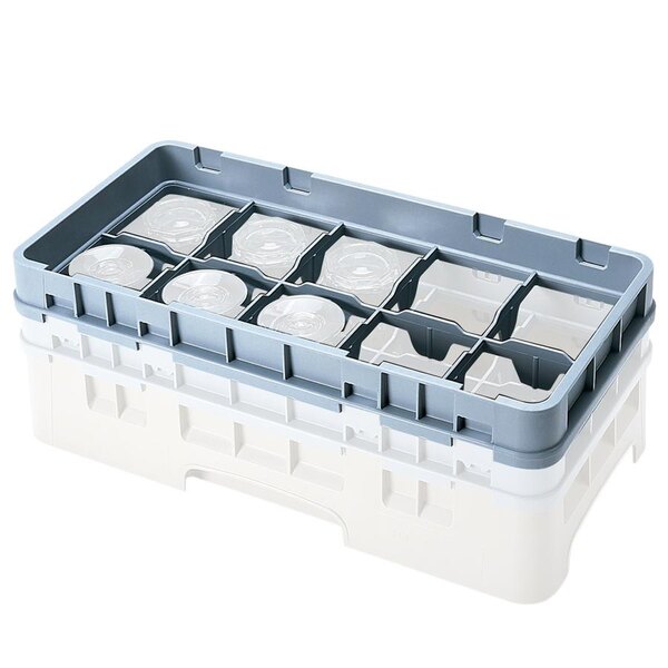 A Cambro plastic extender with eight compartments.
