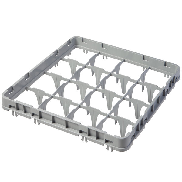A grey plastic Cambro extender with six compartments.